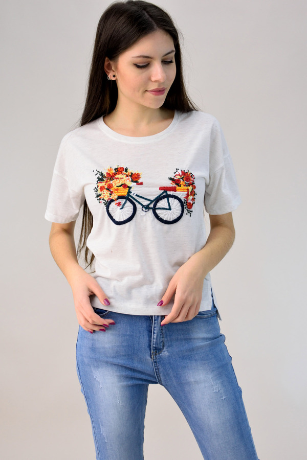 Μπλούζα με ποδήλατο λουλούδια