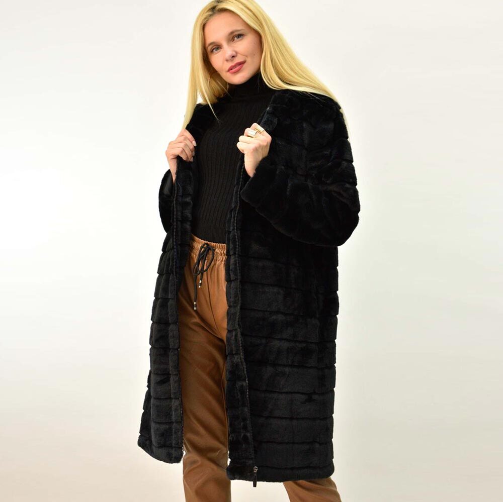 Μακρύ γυναικείο παλτό γούνα