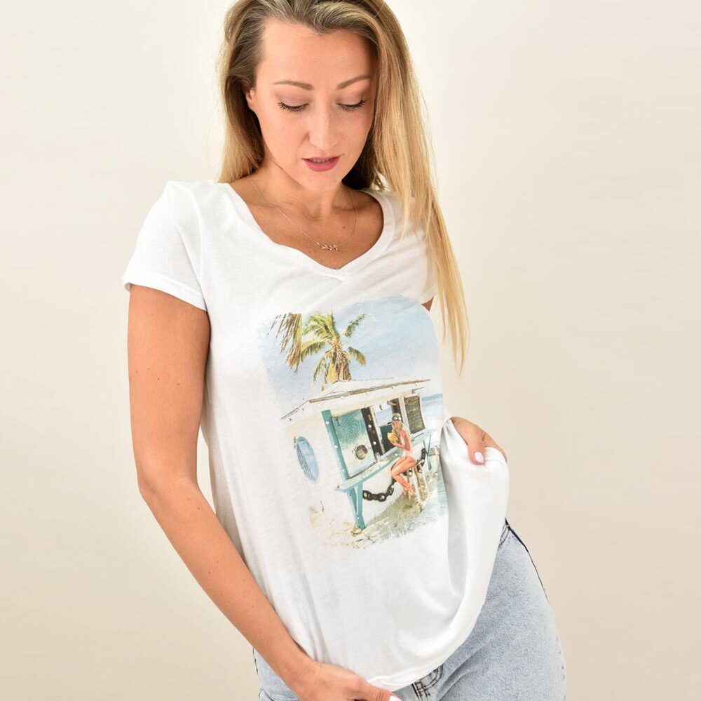Γυναικεία μπλούζα T-shirt με σχέδιο beach bar