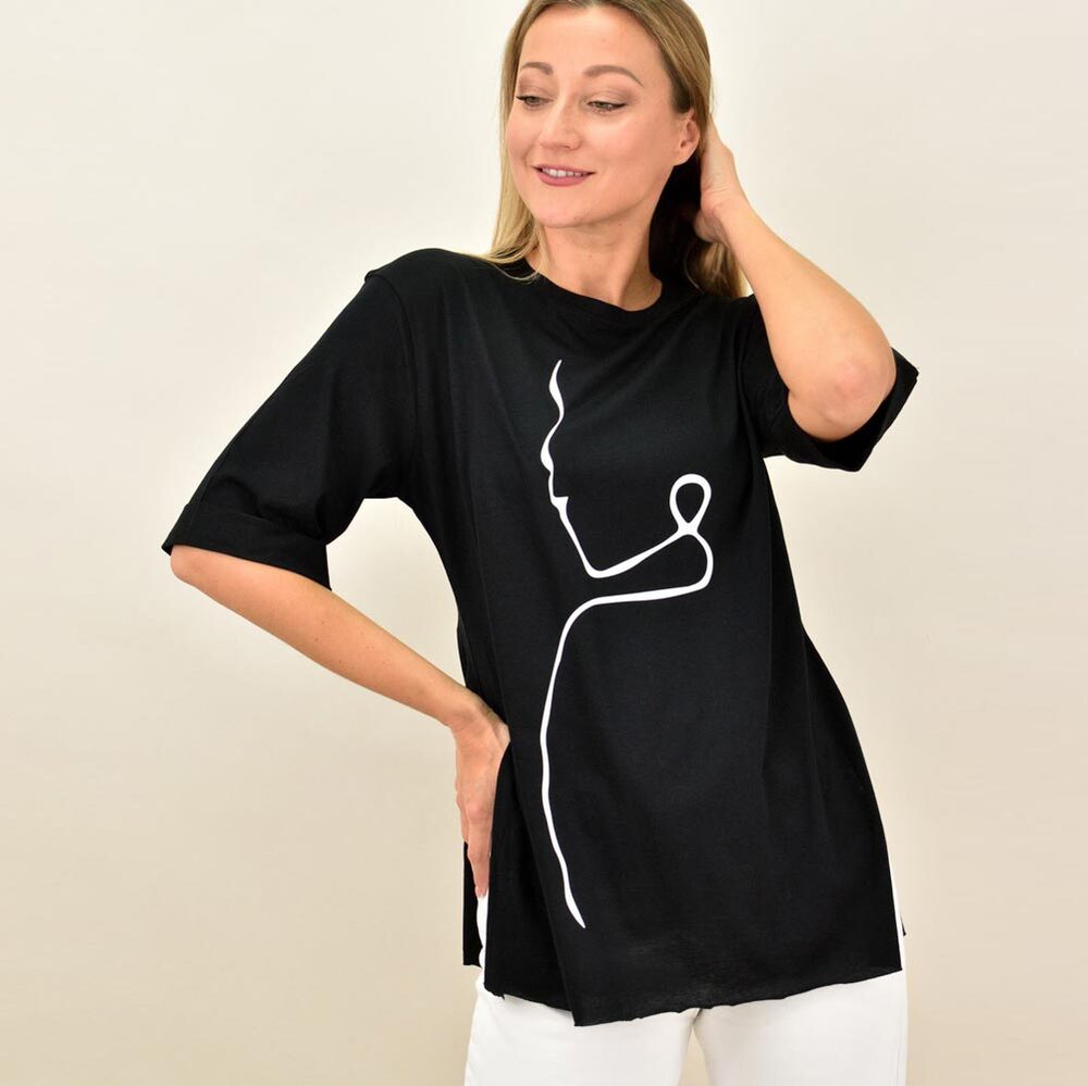 T-shirt με τύπωμα γυναικεία φιγούρα