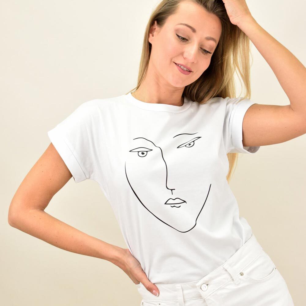Γυναικείο T-shirt με τύπωμα πρόσωπο
