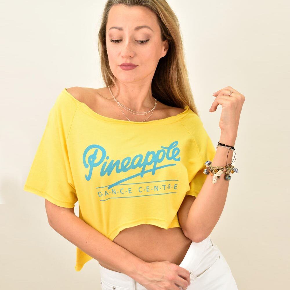 Γυναικεία crop ασύμμετρη μπλούζα φούτερ