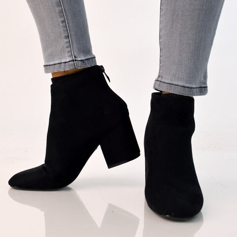 Μποτάκι suede μαύρο